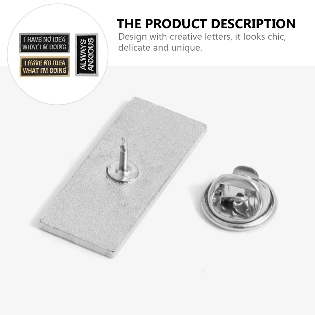 

3Pcs Personality Brooch Pin Word Badge Unisex Lapel Accessory Creative Metal Enamel Decoration for Apparel Backpacks Festivals