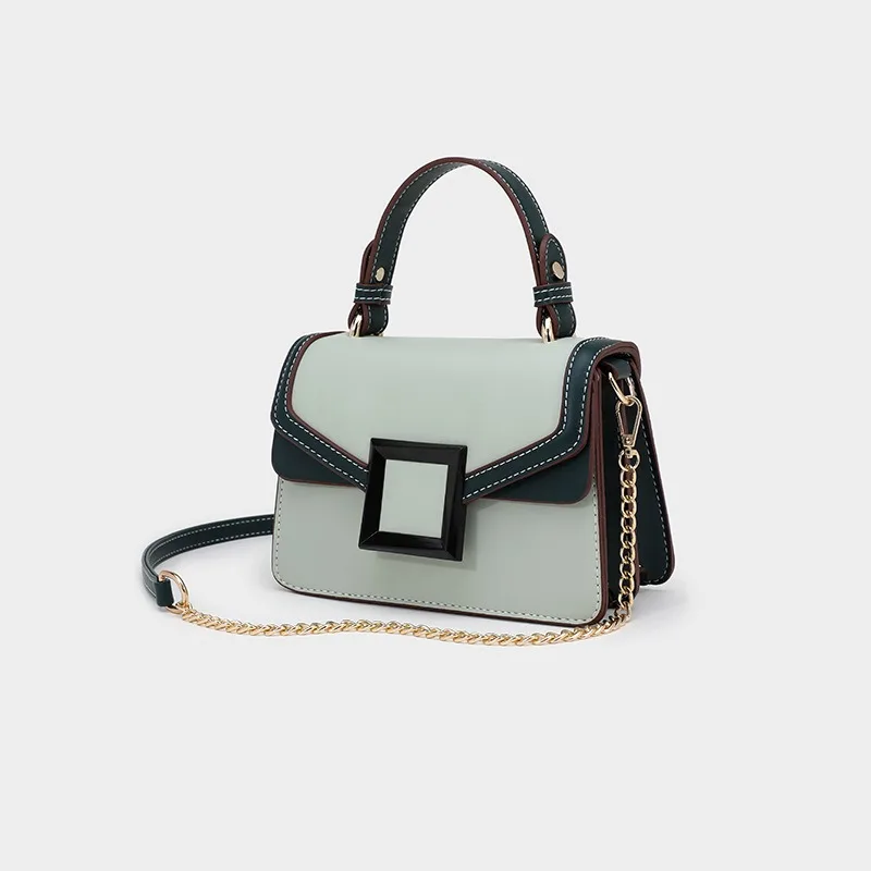 

New contrasting color three-dimensional portable small square bag, simple and fashionable chain, single shoulder crossbody bag