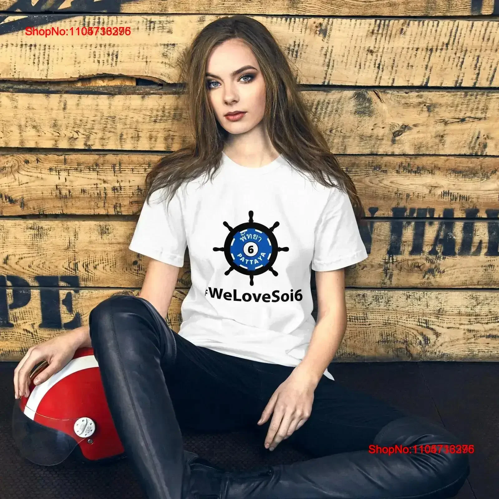 Футболка We Love Soi 6 с культовым дизайном знака улицы Патая, белая/черная, винтажная, с эффектом потертости, эластичная