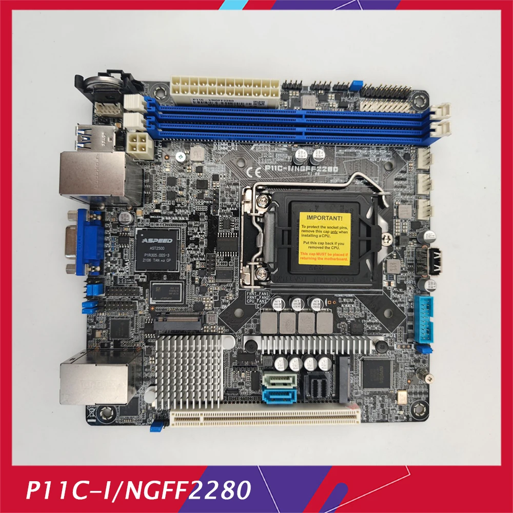 P11C-I Workstation Motherboard For Asus P11C-I/NGFF2280 mini-ITX Server Board Dual Gigabit LAN Ports