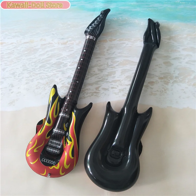 PVC Inflatable Flame Guitar Rock Star Guitar Toy Women Men Carnival Party Adult Kids Party Decorations Music Festival Props