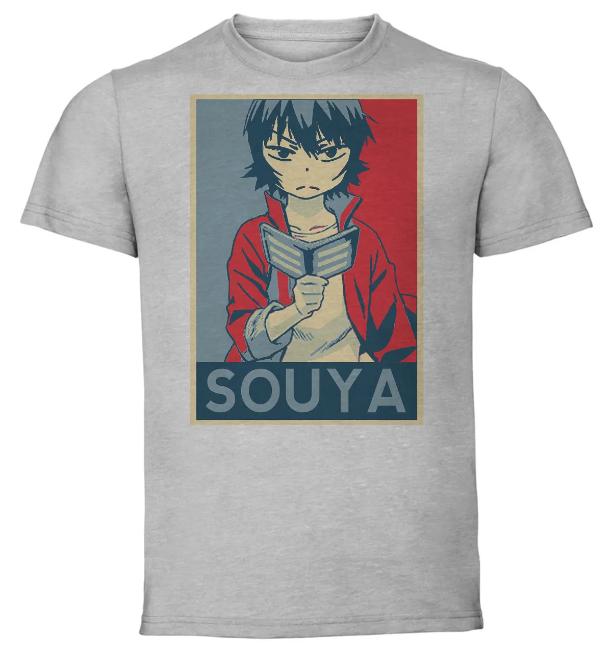 

T-Shirt Unisex Grey Propaganda Planet With Souya Kuroi