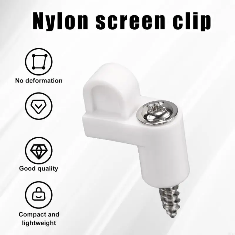 

24Pcs Weatherproof Window Screen Fasteners Nylon Clip Metal Screws for Home M4YD