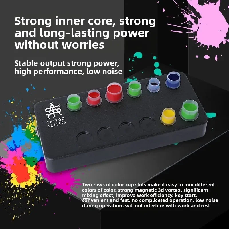 High quality Magnetic Color Cup Mixer Portable Pigment Shaker Automatic Tattoo Color Mixer Multi-point Mixing High Power and Fas
