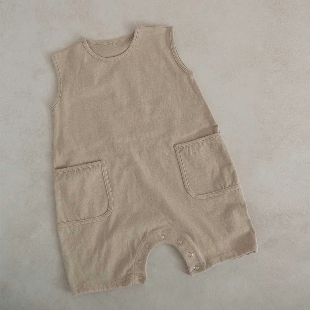 Summer Newborn Infant Baby Boys Girls Romper Playsuit Jumpsuit 100% Cotton Soft Solid Baby Onepiece Clothes