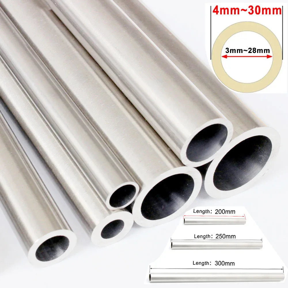 304 Stainless Steel Tube Precision Pipe Seamless Straight Tube Outer Diameter 4mm-30mm Inner 2-28mm Polished inside and outside