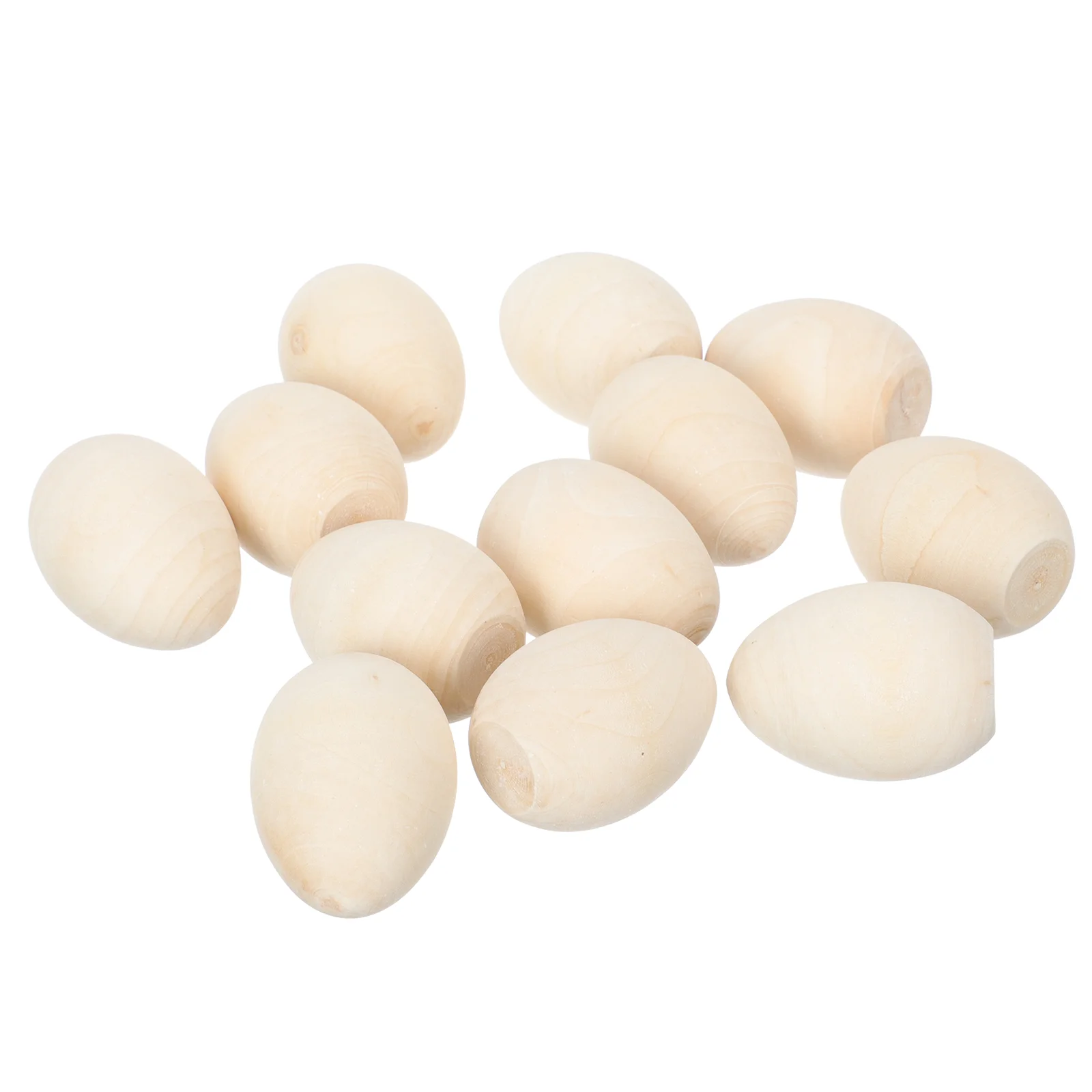 

12 PCS Simulated Wood Easter Eggs Unpainted Craft Toys Montessori Educational Supplies Creative Projects