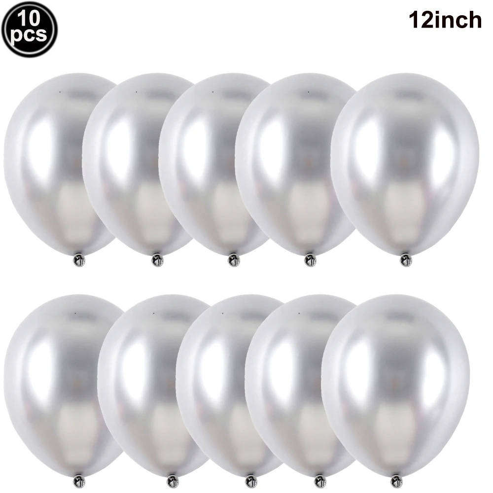10 sztuk chromowane balony w kolorze królewskiego błękitu dwuwarstwowe chromowane metaliczne balony lateksowe na imprezy ślubne ukończenie szkoły dekoracje na baby shower — zdjęcie 3