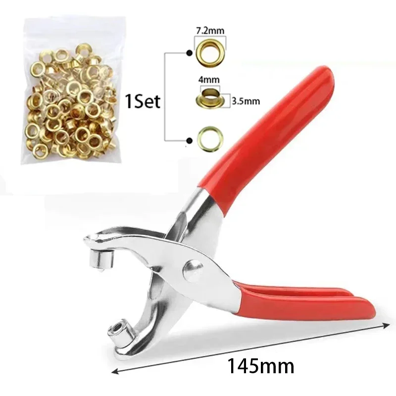100pcs Prong Rings 4mm Buckle Buttons Metal Colour Pliers Snap Button Claw DIY Set Hand Pressure Plier Rivet Buckle Sew Tool - view 6