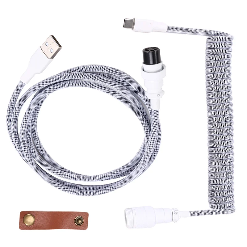 Well Made-Double USB-C Mechanical Keyboard Cable With GX16 Aviator Connector, Type-C Interface Ideal For Gaming Keyboards