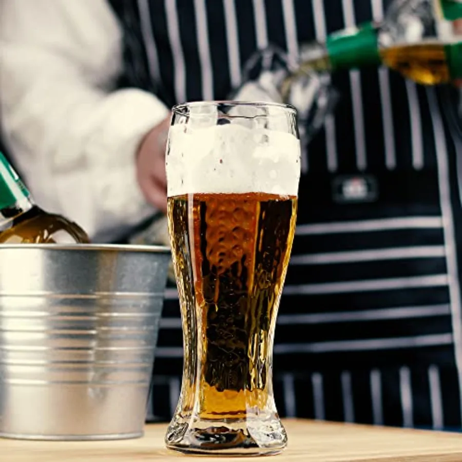 مجموعة نظارات بيلسنر على شكل سداسي مكونة من 2 16 أونصة من كراسي كرافت القمح والبيرة من أجل LAGER وALE مزهرية Weizen خالية من الرصاص تصميم Prem #3