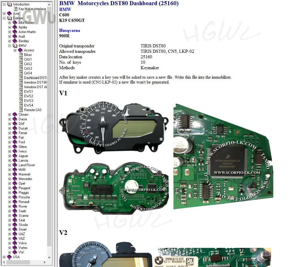 Software for Immo Box Locations for all Key Lost Maker for Maker Key Programming Show Original Allowed Transponder Data Location