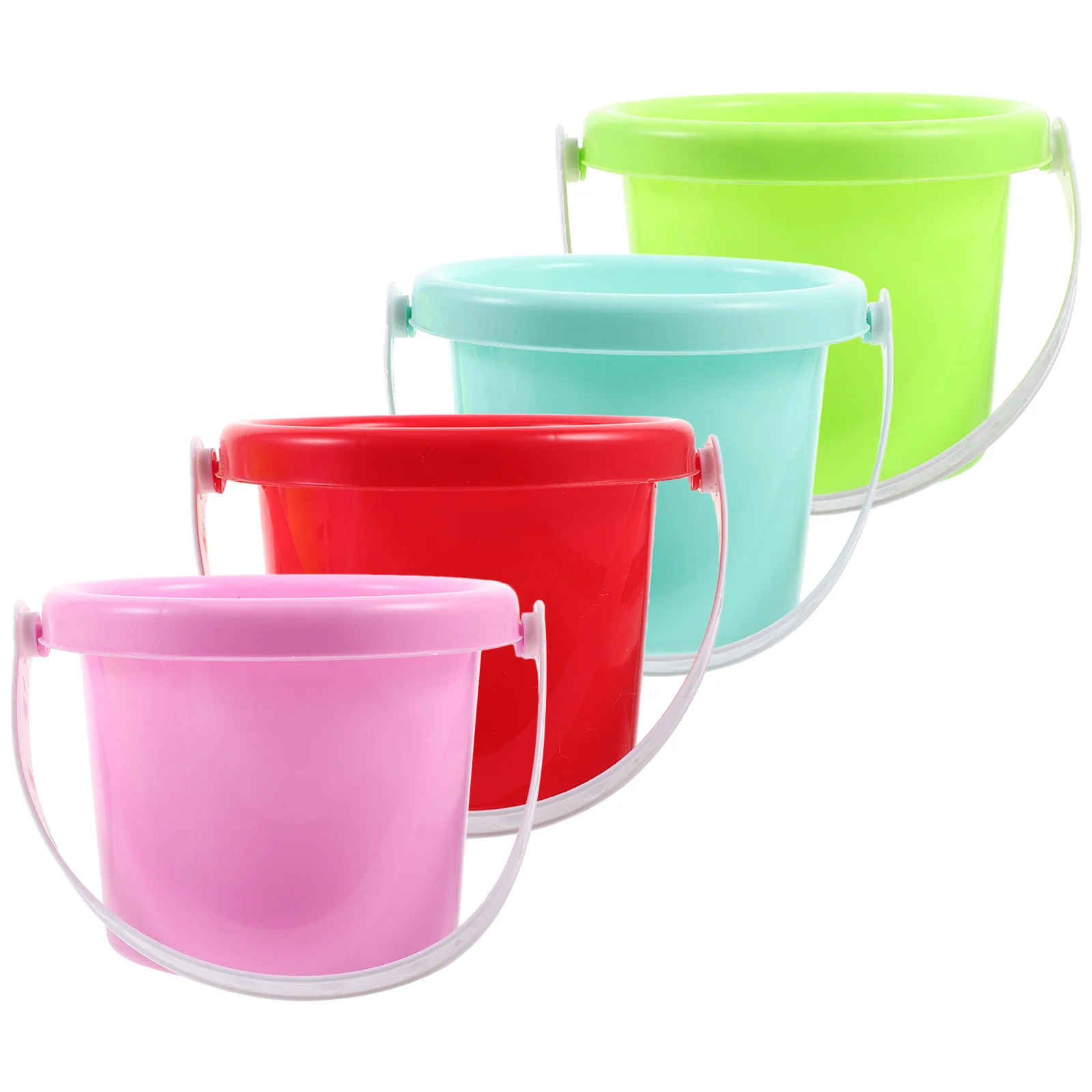 4 Pcs Toy Plastic Barrel Bucket for Kids Beach Mini Magnetic Child Sand Buckets