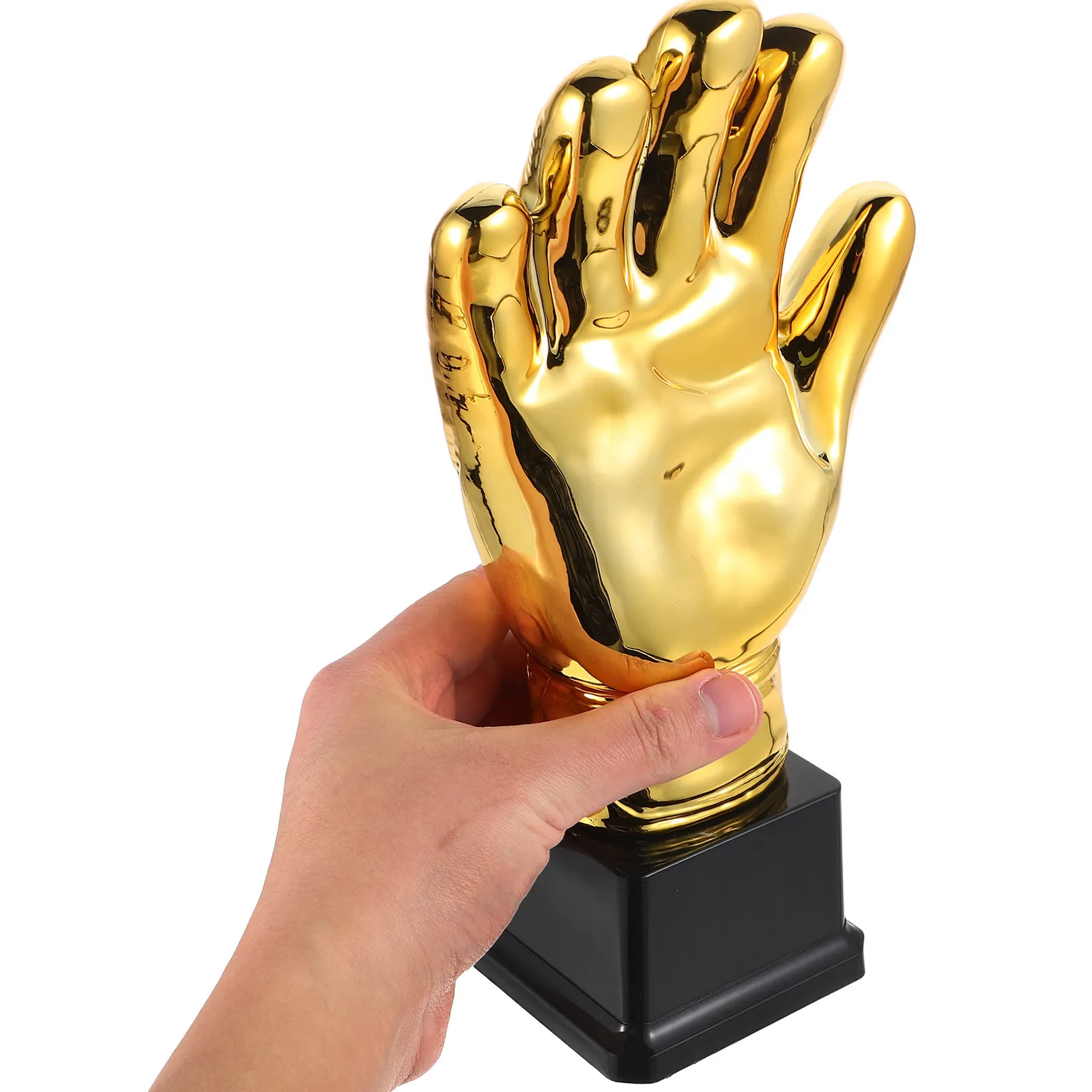 

Gold Gloves Soccer Goalkeeper Trophy Small Plastic Award Prize for Football School Tournament Parties Soccer Glove Trophy