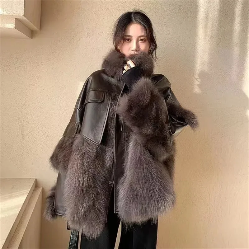 Hot Selling Fur Coat For Women\'s 2024 Winter Loose Korean Version Fashionable Imitation Fox Fur Thickened Haining High-end Coat