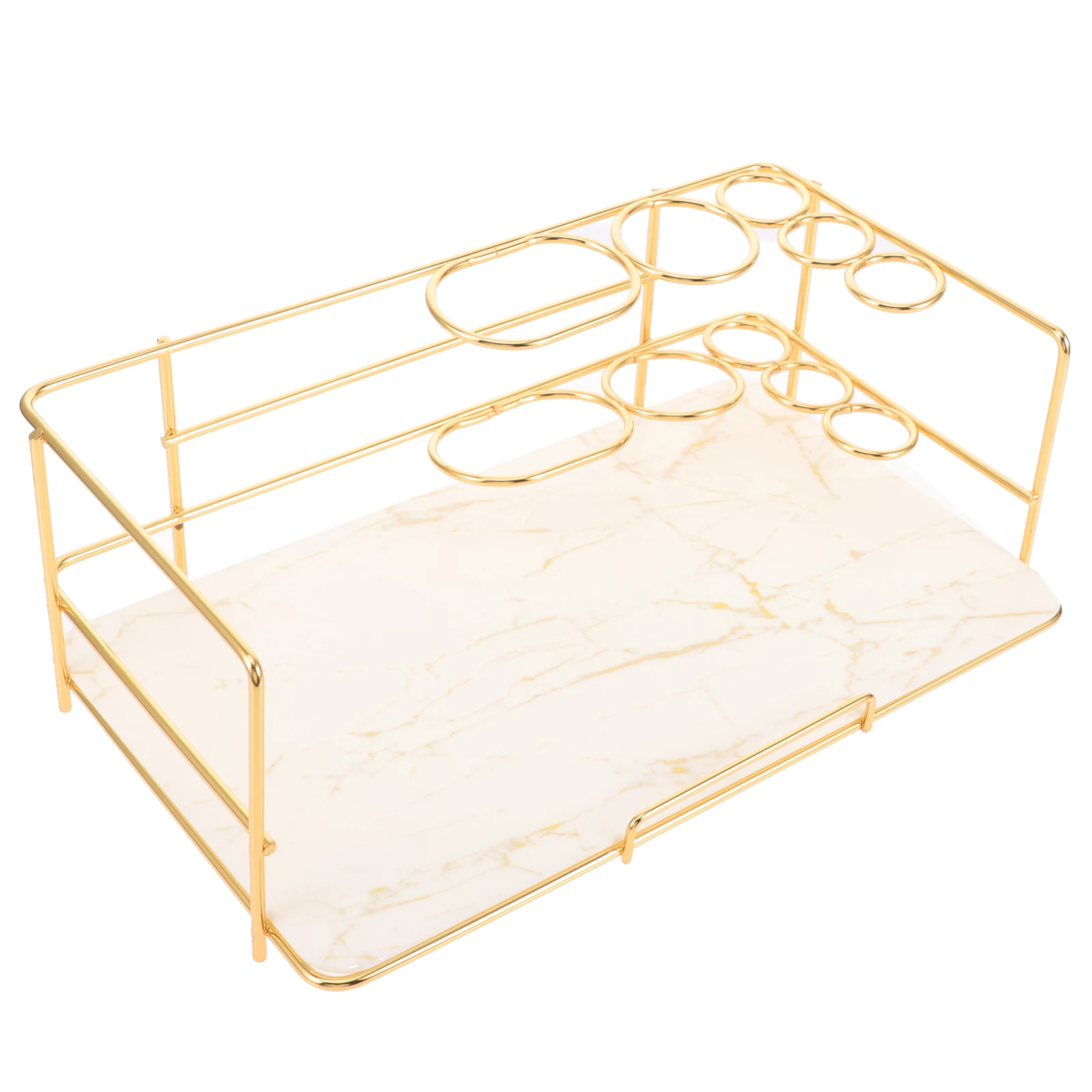 

Marble Pattern Vanity Tray Toothbrush Holder Bathroom Countertop Organizer Storage Rack Desk Toiletry Stand Waterproof