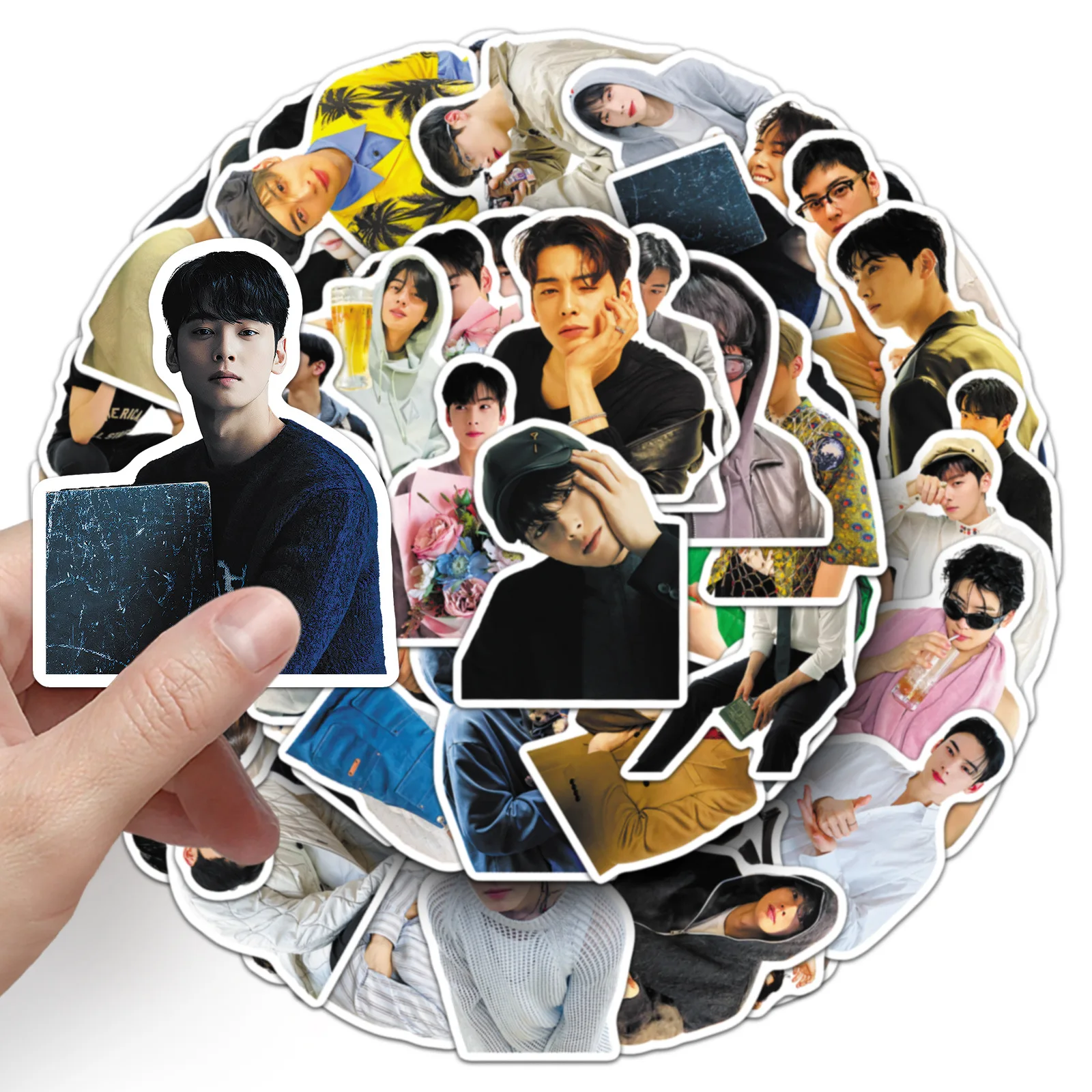

10/50PCS South Korean Star Cha EunWoo Graffiti Sticker High Appearance Level Male Star Decal Cup Notebook Phone Guitar Kid Toys