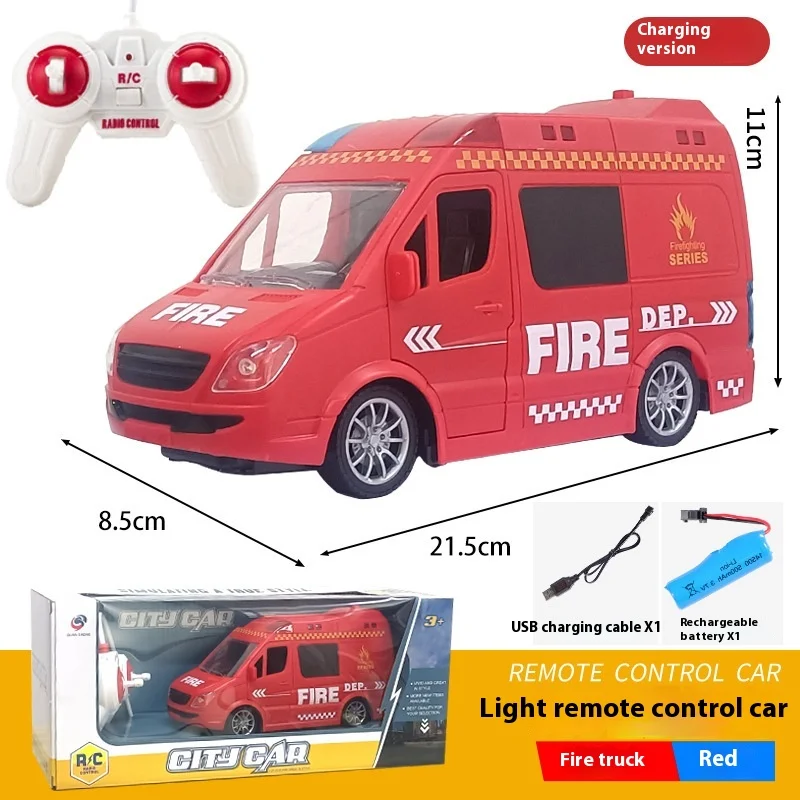 1: 20 4ch Rc Ambulance Speelgoed Auto Simulatie Licht Muziek Brandweerwagen Reddingsvoertuig Model Cadeau Voor Kinderen