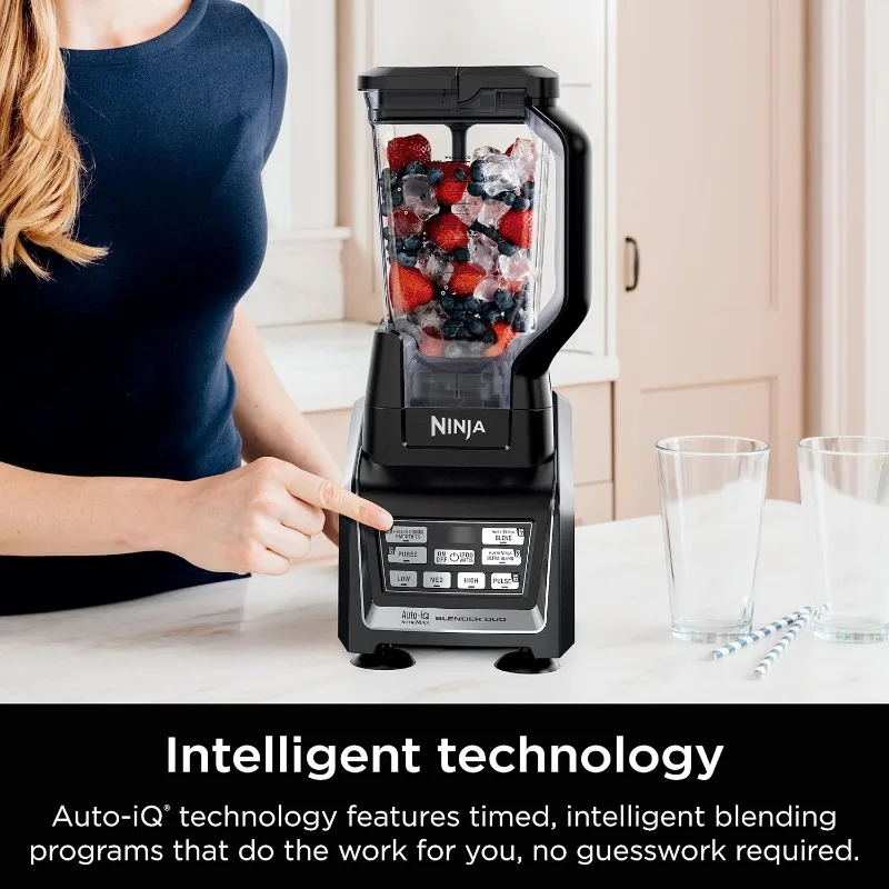 Ninja BL642 Nutri Ninja Personal & Countertop Blender with 1200W Auto-iQ Base, 72 oz. Pitcher, and 18, 24, & 32 oz. To-Go Cups