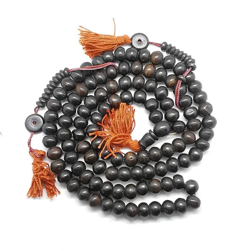 10mm 12mm Black Bone Beads Tibetan Prayer Malas 108 Yak Bone Meditation Rosary BRO846