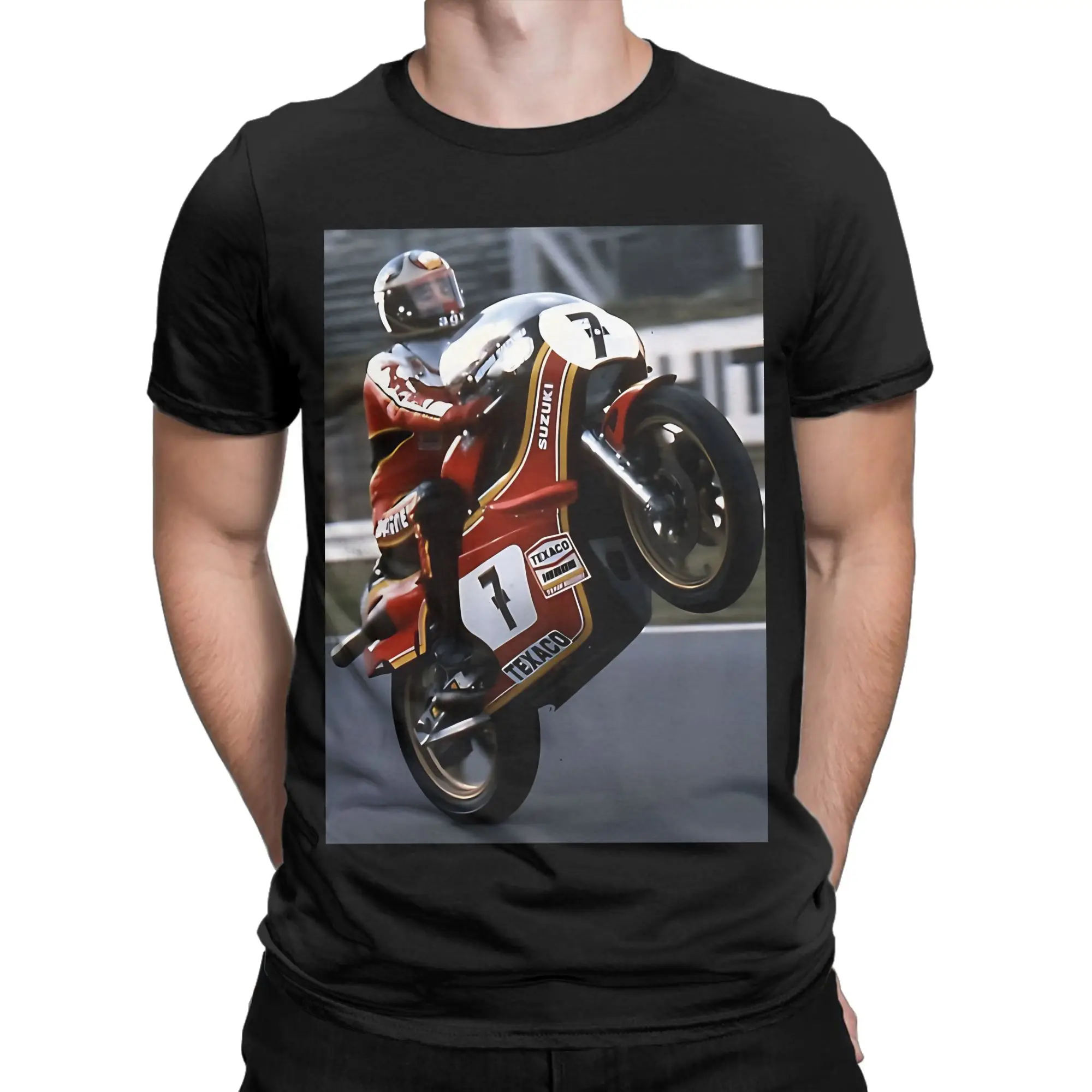 Barry Sheene Essential Novelty 100% Cotton T-Shirt mmoto the gp Tees Tops For Men