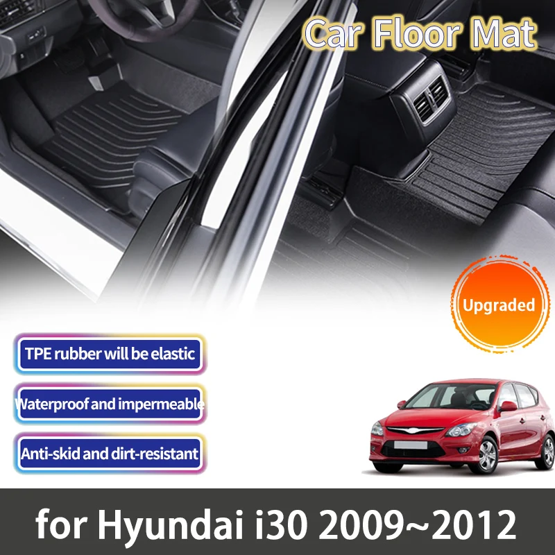 

TPE for Hyundai I30fd I30cw FD 2009 2010 2011 2012 Accessories LHD Car Floor Mat Foot Panel Line Carpet Pad Waterproof Stickers