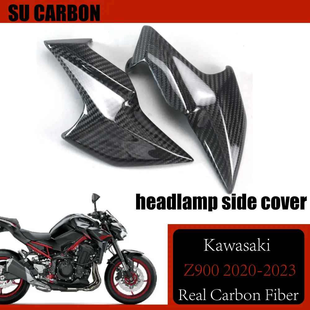 

100% Real Carbon Fiber For Kawasaki Z900 2020-2023 Motorcycle Accessories headlamp side cover Fairing