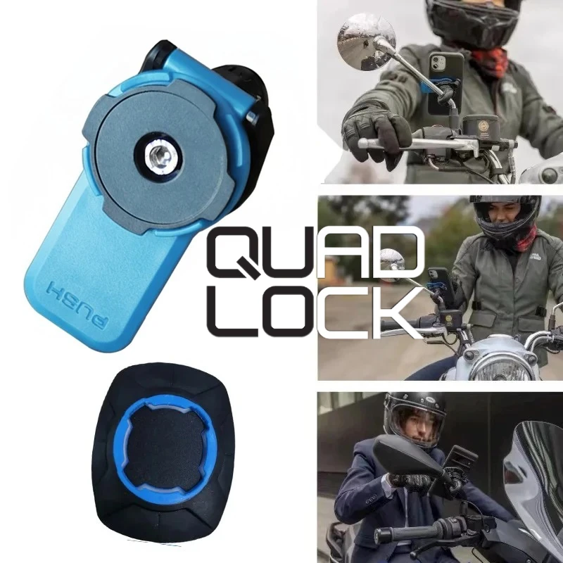 

QUAD LOCK Motorcycle Phone Mount, Anti-Shake Bike Cell Phone Holder with Vibration Dampener, Quick Release Attach/Detach