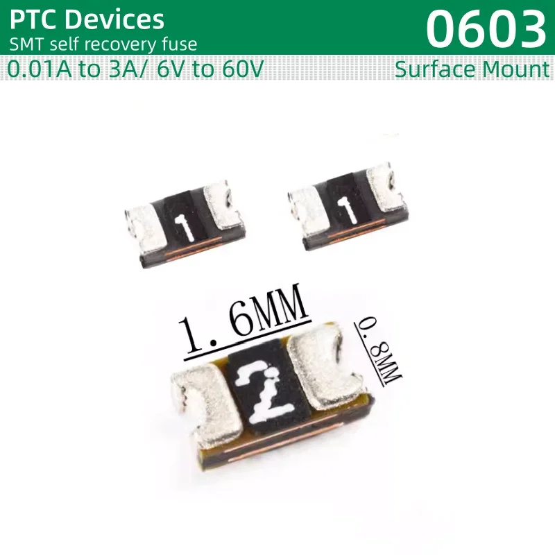 50pcs/lot SMT self recovery fuse 0603 package 0.01A~1A 2A 3A /6V 9V 12V 15V 16V 24V 30V 33V 60V