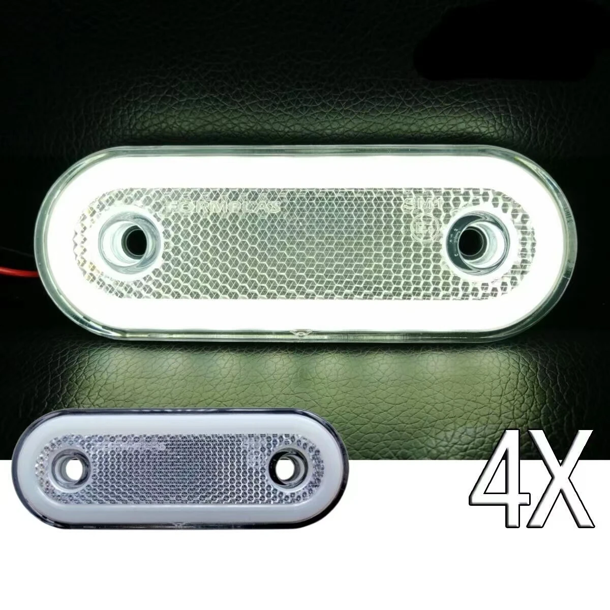 

White Front Side 20 LED Marker Lights Oval X4 12V 24V Neon Trailer Truck Lorry White Red LED Side Marker Lamp 1 Truck Accessorie