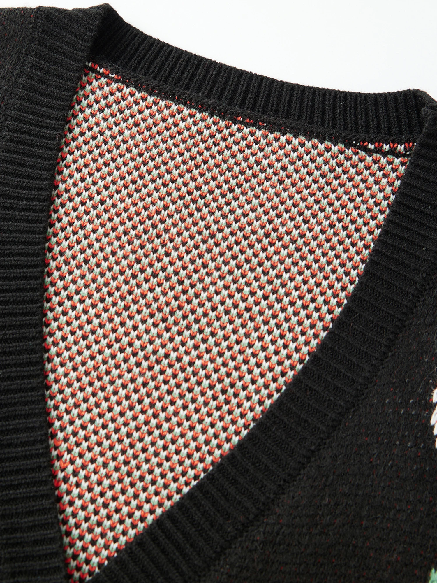 Cardigan tricoté d'halloween pour femmes, garniture côtelée de chat sorcière, boutonné, col en V, manches longues, veste pull avec poches