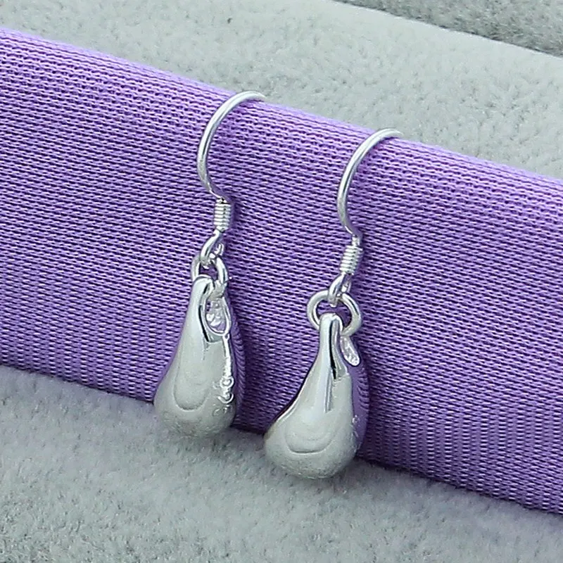 

925 Sterling Silver Water Droplets Raindrops Drop Earrings For Woman Wedding Engagement Party Fashion Charm Jewelry