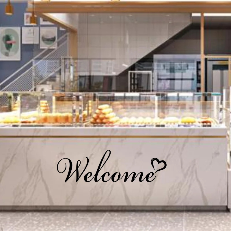 

Colorful Welcome Wall Stickers Living Room Bedroom For Home store Decoration Glass Window Door Decor Decals #248