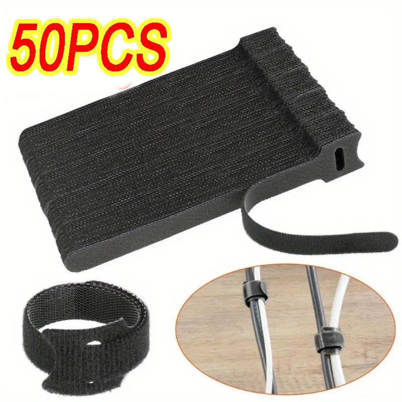 50 pièces Organisateur de câbles, Gestion de câbles, Enrouleur de câbles, Ruban de protection pour attaches de câbles, Accessoires pour téléphone, Organisateur de câbles