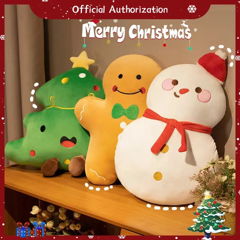 35-45CM Christmas Present Gingerbread Man Plush Toy Cartoon Snowman Cute Stuffed Doll Anime Souvenir Kawaii Birthday Gift