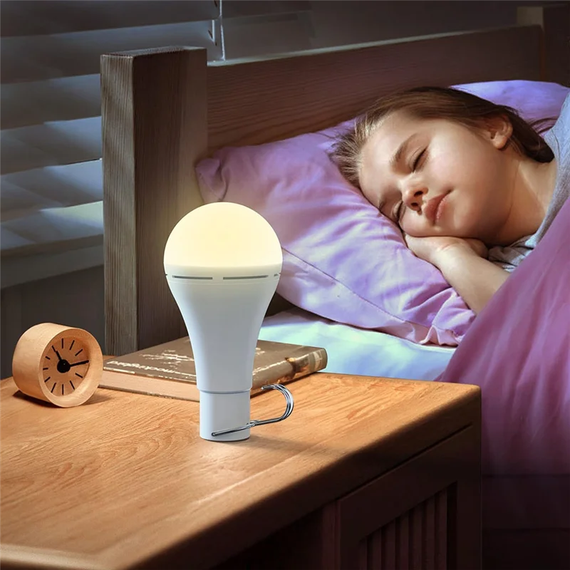 

AB15-USB Rechargeable Light Bulb With Remote For Home Power Outage, Hanging LED Light Bulb With Hook For Outdoor 2 Pack