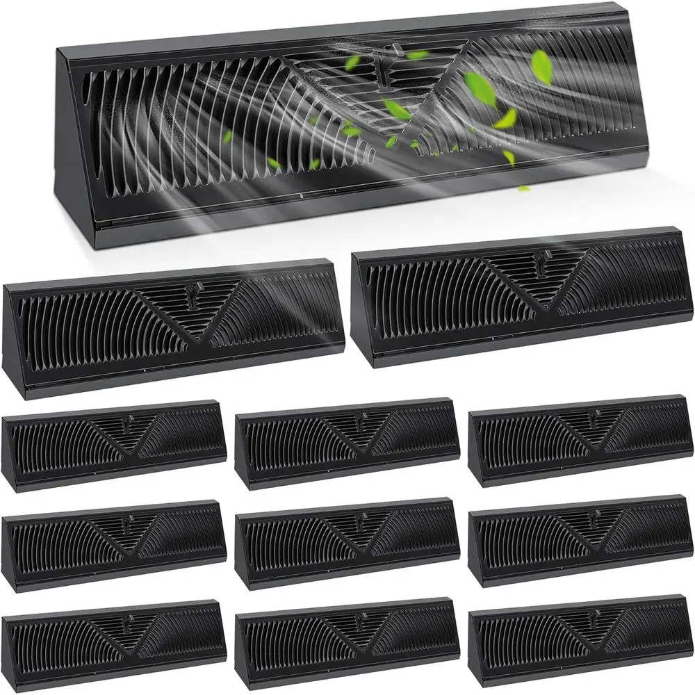 

12 шт. 18-дюймовый плинтусный диффузор (размер открытия воздуха) — рычаг плавной регулировки воздуха и простая установка для домашнего пола, настенного вентиляционного отверстия