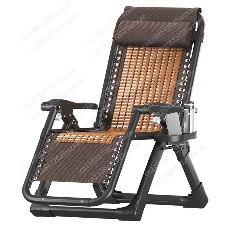 Summer mahjong recliner folding lunch break bamboo cool chair backrest lazy elderly balcony home leisure reclining nap bed