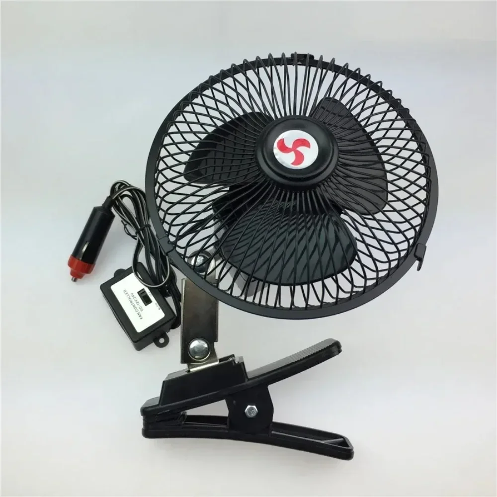 1set Fro Car Fan Car with 12V 24V Large Wind Power Refrigeration Car Pendant Truck 6 Inch 24V Black Full Closure 3 Leaves