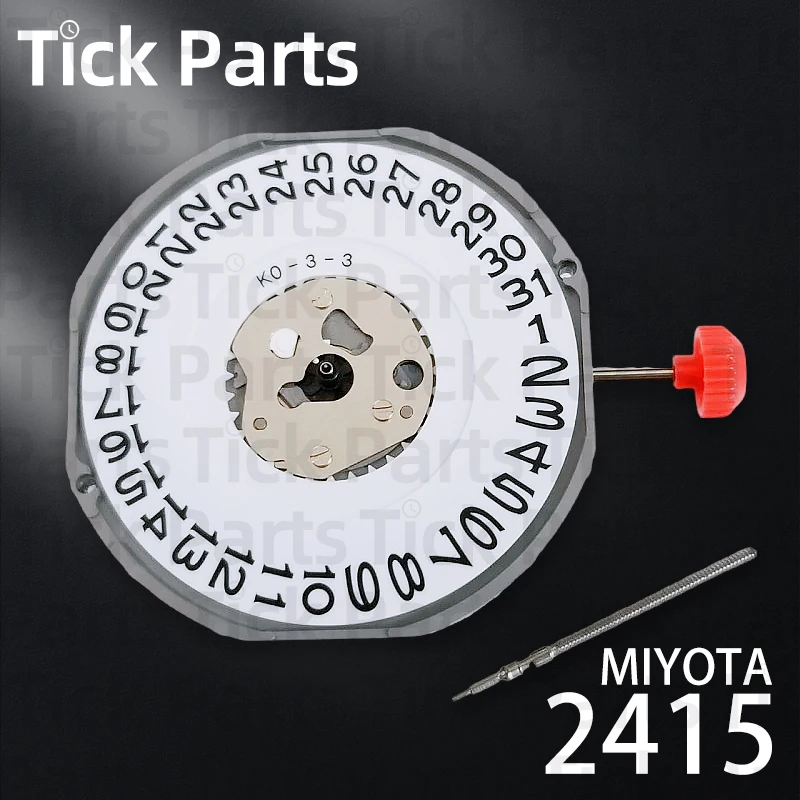 Miyota 2415 Кварцевые часы Механизм Черный диск Дата в 3:00 Размер 13 1/2 дюйма Высокая точность ± 20 сек Аксессуары для ремонта