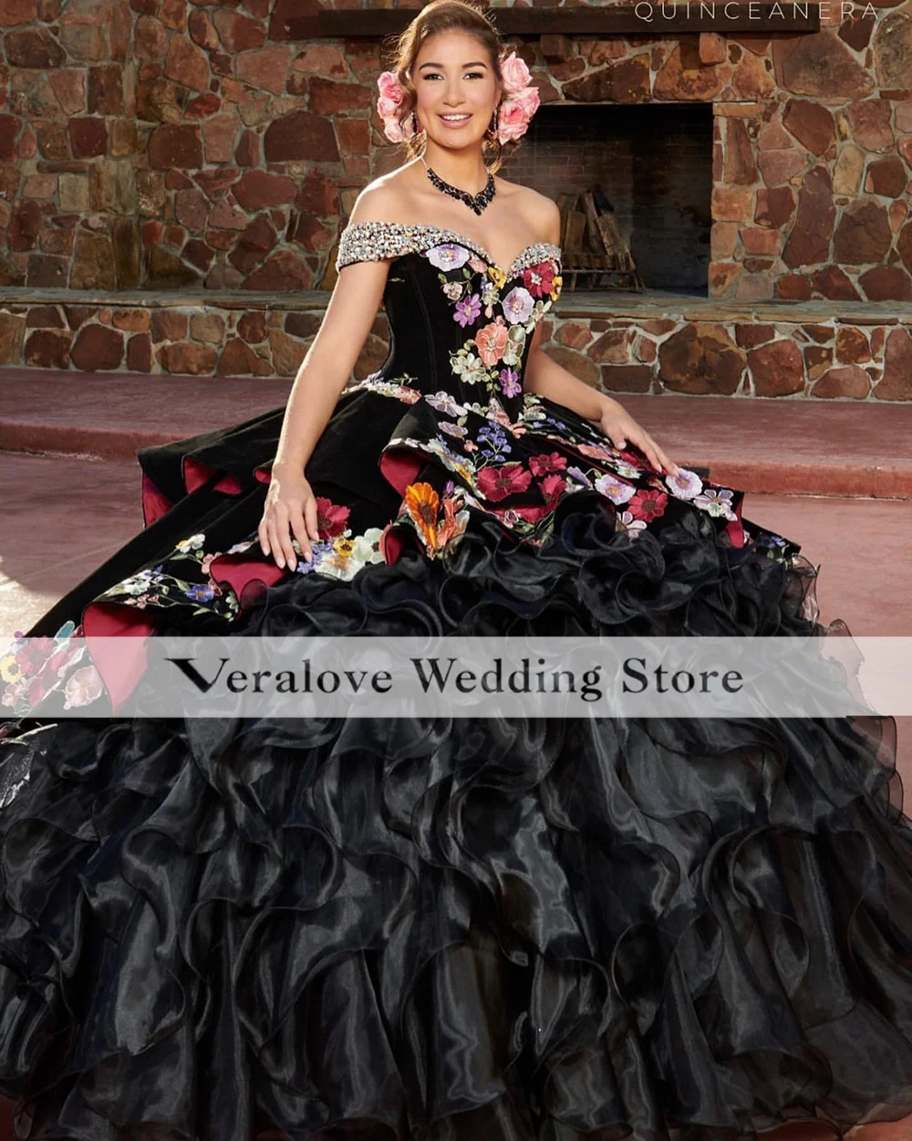 Charro Purple Emboridery Lace Mexican Quinceanera Vestidos, 15 anos Birthday Party Gowns, 2023