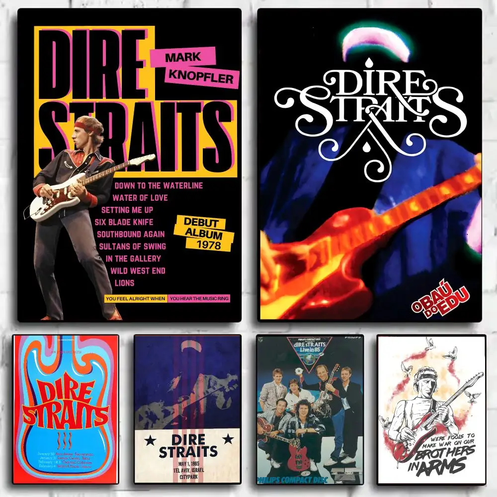Band D-Dire Straits Poster Trendy Wall Art Good Sticker Printed on PP Paper for Coffee Office Bar Decoration Best Gift
