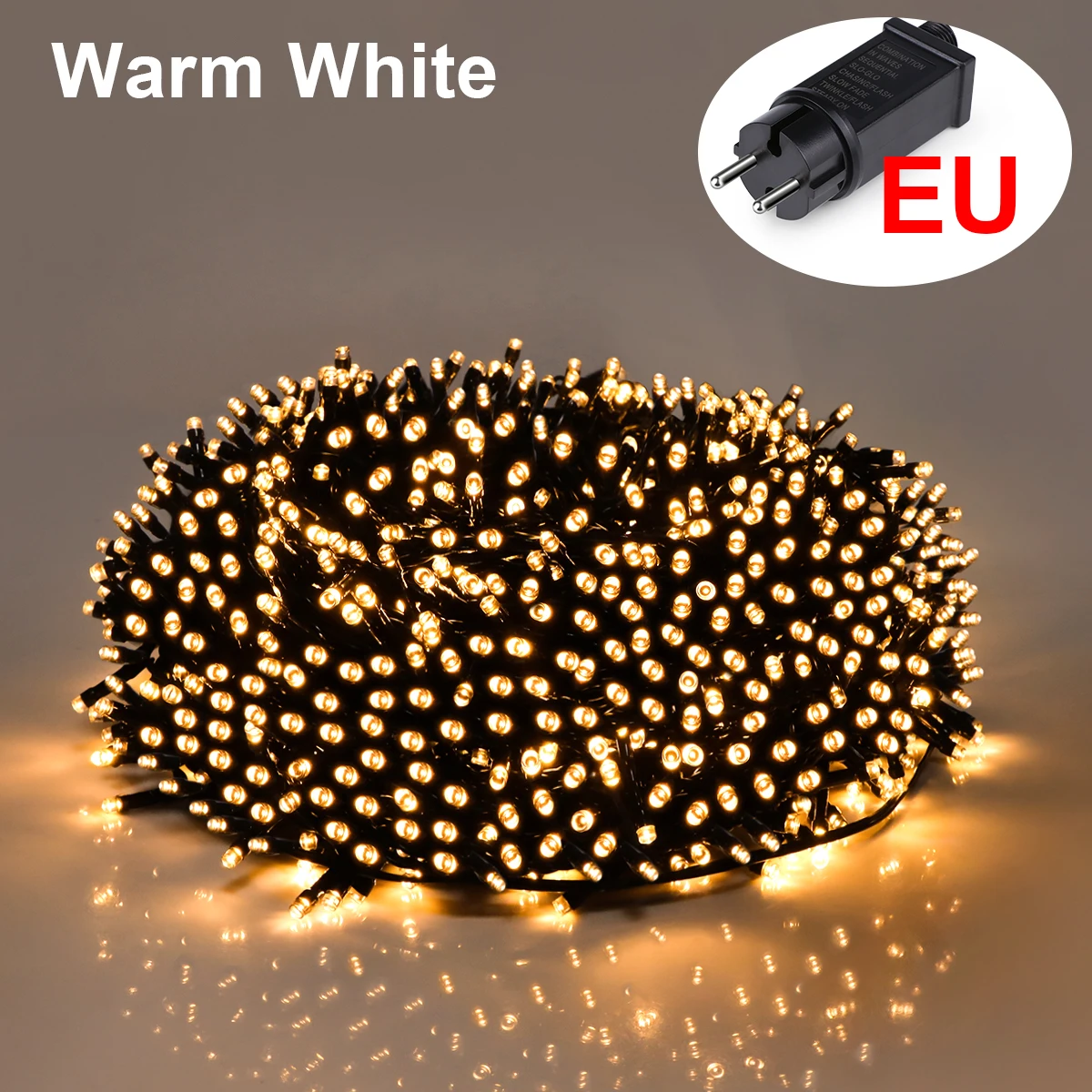 110V 220V LED-kerstverlichting Fairy Garland String Light 10M-100M EU / US-stekker voor buitentuin Vakantie Nieuwjaar Party Decor