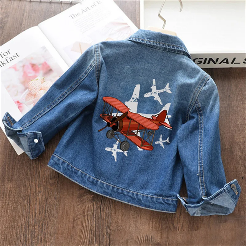 Children Denim Jackets Spring New Boys Girls Denim Outerwear Unicorn Print Coats Kids Clothing Toddler Long Sleeve Denim Jackets