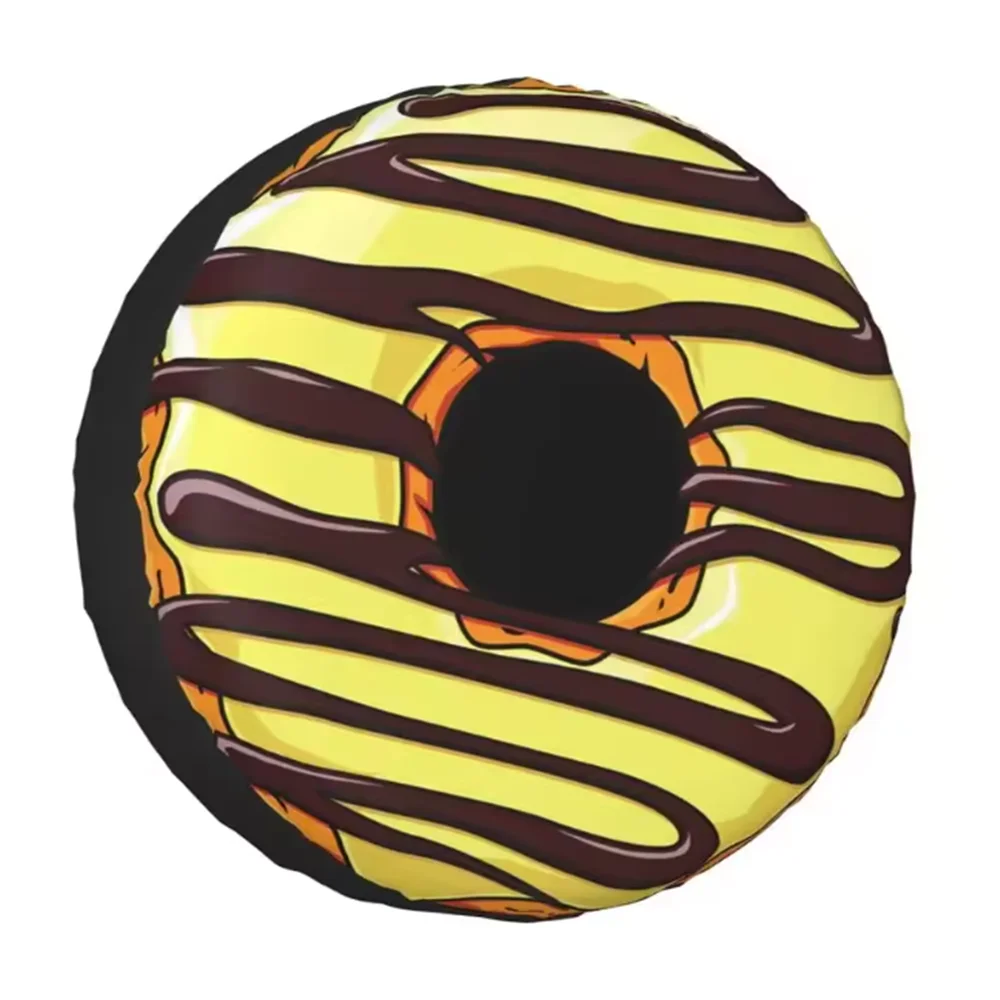 

1Pcs Car PU Leather Donut Spare Tire Cover Doughnut Cream Cookies Design For Honda Toyota Rav4 Nissan Daihatsu Wheel Accessories