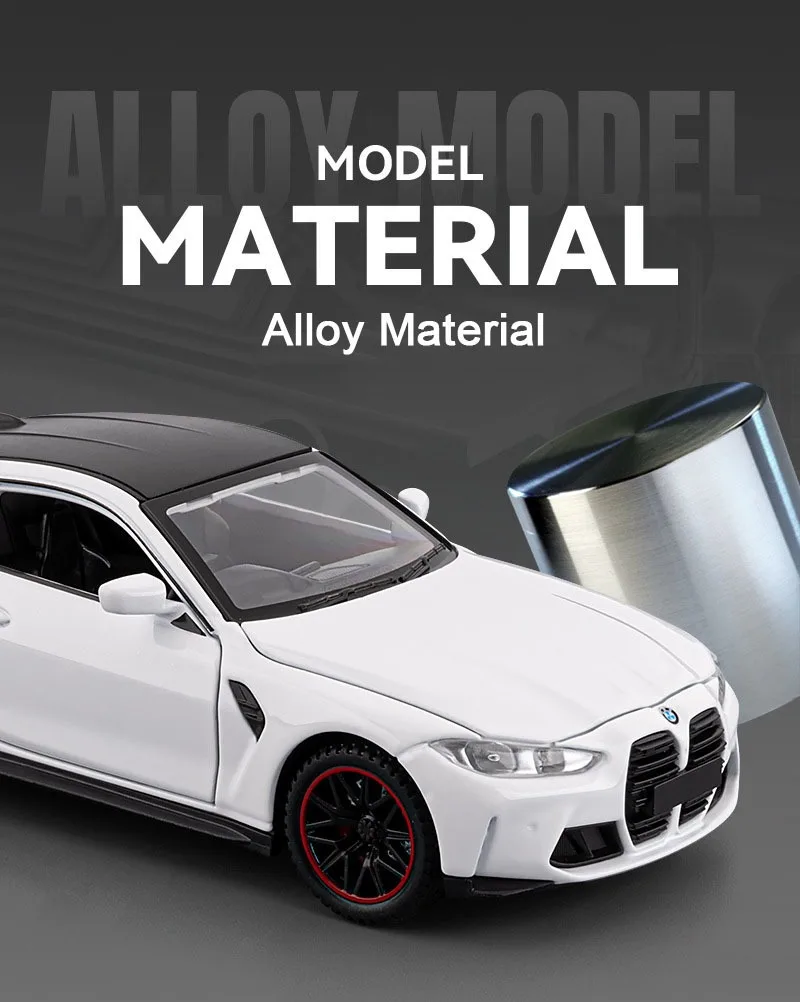 1:32 M4 320I Simulation Auto Modell Spielzeug Metall Diecast Türen Geöffnet Sound Licht Zurückziehen Gummi Reifen Ornament Fahrzeuge für Kinder – Detail 4