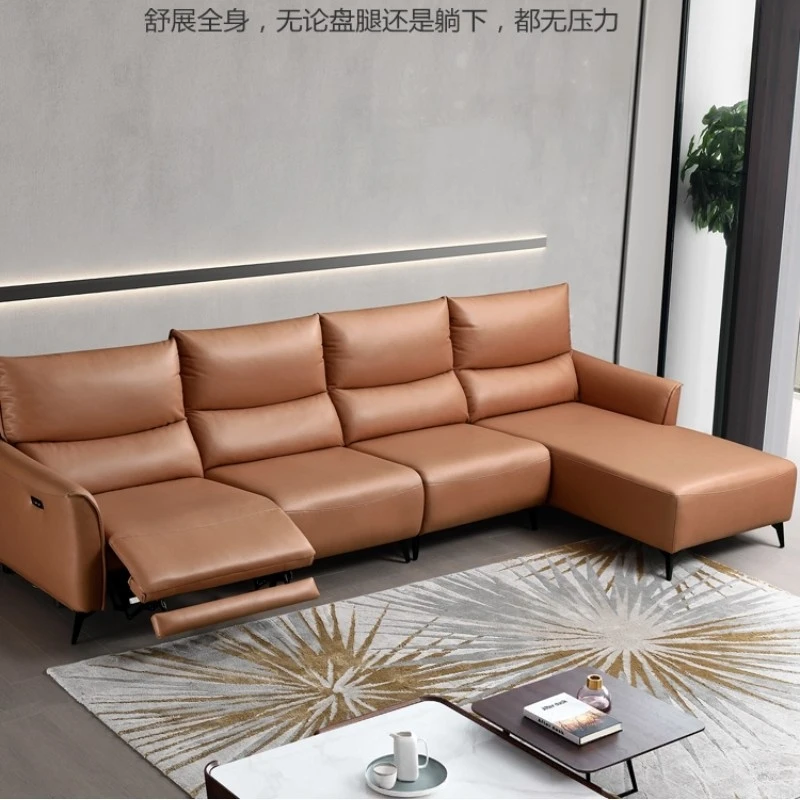 

Современный многофункциональный угловой диван из кожи и ткани для небольших помещений, класса люкс