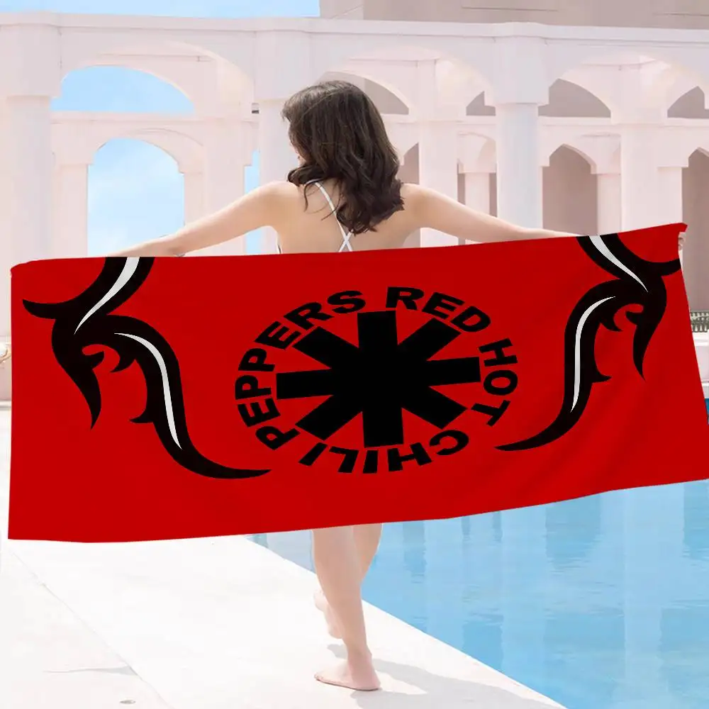 Red Hot Chili P-Peppers Band Bath Towel Microfiber Soft Water Absorbing Breathable For Girl Kids Decorative Cartoon Beach Towel