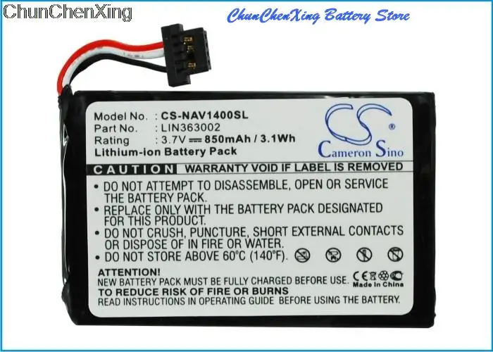 Cameron Sino 850mAh Battery LIN363002 for Navigon 1400, 1410