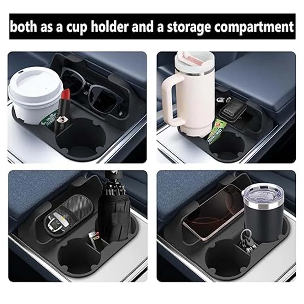 Central Control Cup Stopper For Tesla Model Y /model 3 2024 2023 2022 2021 New One-piece Silicone Cup Holder Storage Box Coaster